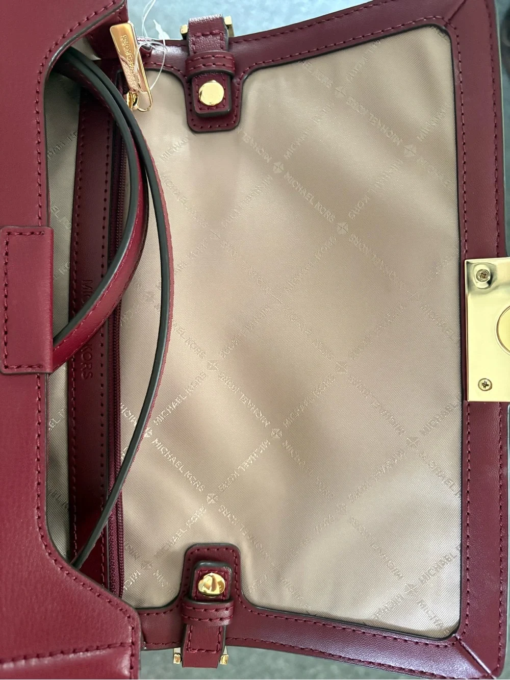 Michael Kors Sonia Medium Leather Shoulder Bag Merlot